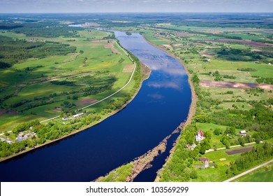 Arial View Over The River