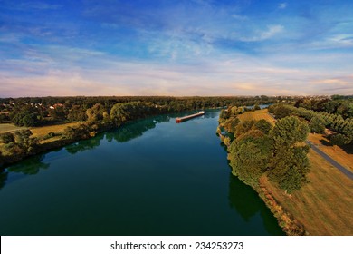 Arial View Over The River