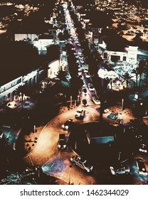 Arial View Of Pier Park In Panama City Beach Florida At Night.