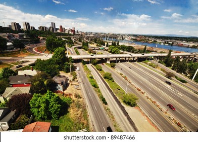 The Arial View Of Portland City