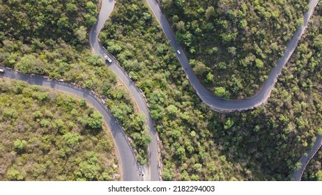 Arial View Of Roads In Mountains