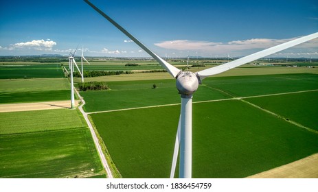 Arial View Of Windmills With A Drone