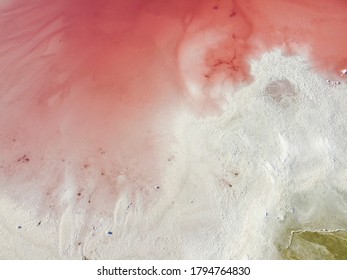 Arial Views Of A Salt Lake Coastline In Southern Spain