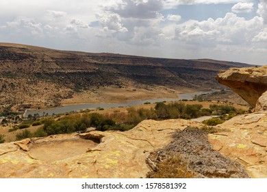 Arid Landscape Surrounding The Caledon River, Ficksburg