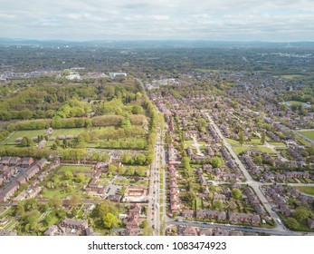 Ariel Drone View Houses In Manchester England
