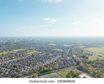 Ariel Drone View Houses In Manchester England Residential