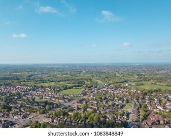 Ariel Drone View Houses In Manchester England Residential