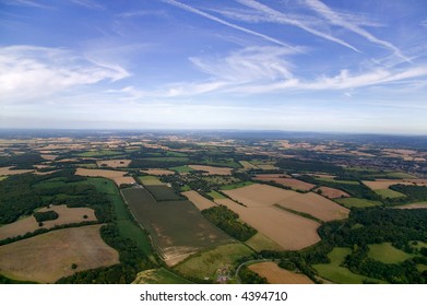 Ariel Landscape Shot Of Hampshire, England.