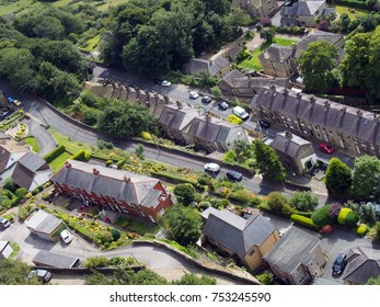 Ariel Overhead View Of Streets And Houses In Halifax West Yorkshire