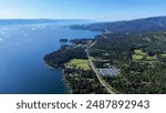 Ariel view of flathead lake from Sommers montana