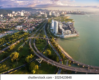 ariel view of Georgetown, Penang. Malaysia. George Town is the colorful, multicultural capital of the Malaysian island of Penang.