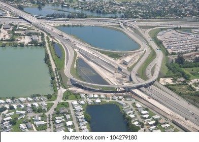 Ariel View Of Highway Bridge Ramps Orlando Florida