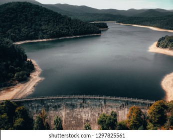 Ariel View Of The Maroondah Reservoir Dam Near Melbourne, Australia 