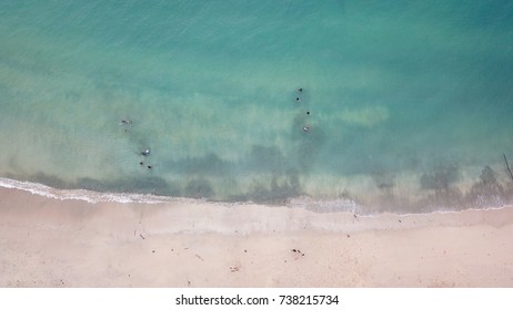 Ariel View Separation Of Beach And Sand