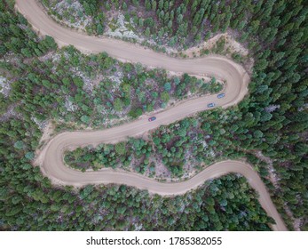 Ariel View Winding Roads Of The Mountains