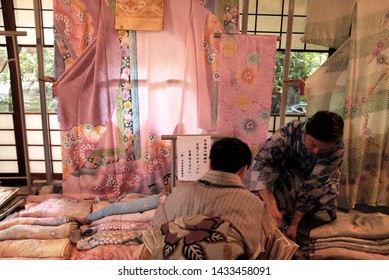 Arimatsu, Aichi, Japan - June 2019 : Display Of A Beautiful Traditional Kimono At A Museum In Arimatsu.