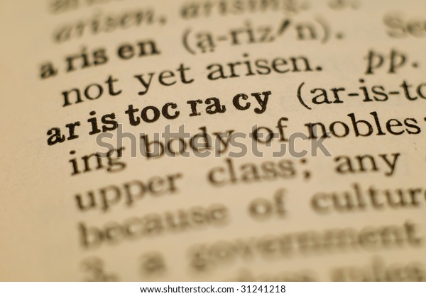 Aristocracy Definition 1935 Dictionary Stock Photo Edit Now