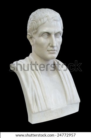 Aristotle - Antique
philosopher isolate on black background