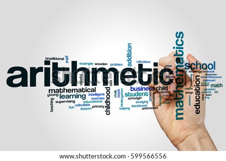 Arithmetic word cloud concept