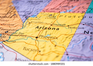 Arizona on the map of USA