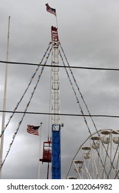 Arizona State Fair Ferris Wheel And Flag