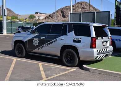 Arizona State Trooper Vehicle At The Arizona Truck Driving Championship In Tempe Arizona 4/14/18