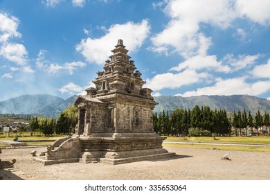 Arjuna temple in the Dieng Plateau near Wonosobo in central Java, Indonesia. These Hindu temples are known as being among the oldest religious building in Indonesia, which is now mostly Muslim.