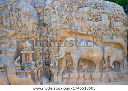 Arjuna's Penance, is one of the largest rock reliefs in Asia and narrates several Hindu myths