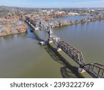 Arkansas and Missouri Railroad bridge crossing the Arkansas River between Fort Smith and Van Buren. 