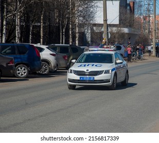 Arkhangelsk, Russia 10.05.2022 Road Patrol Car Abbreviated As DPS Car On The City Street