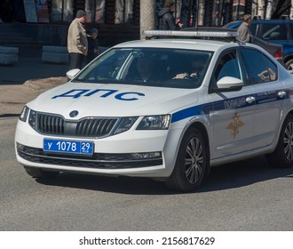 Arkhangelsk, Russia 10.05.2022 Road Patrol Car Abbreviated As DPS Car On The City Street