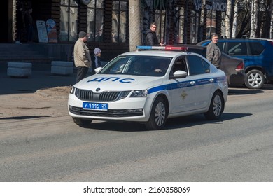 Arkhangelsk, Russia 10.05.2022 Road Patrol Car Abbreviated As DPS Car On The City Street