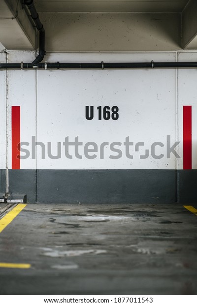A arking garage\
underground interior