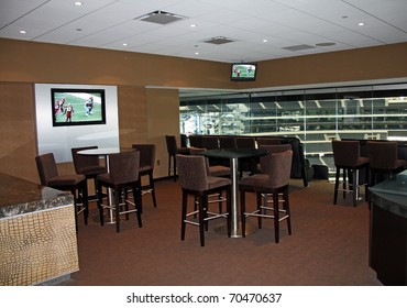 ARLINGTON - JAN 26: A View Of A Luxury Suite In Cowboys Stadium In Arlington, Texas Sight Of Packers Steelers Super Bowl XLV. Taken January 26, 2011 In Arlington, TX.