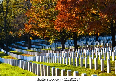 Arlington National Cemetery near to Washington DC, in Autumn