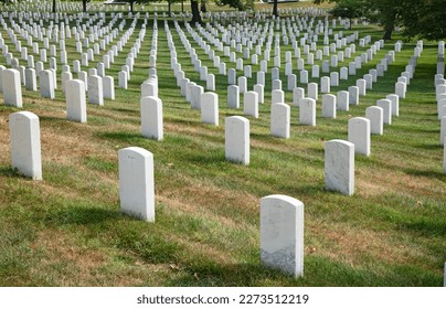 Arlington national cemetery in Washington DC, United States of America. Military cemetery established during the Civil War and expanded to host gaves of World, Vietnam, Korean and other wars