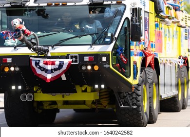 Arlington, Texas, USA - July 4, 2019: Arlington 4th Of July Parade, Members Of The Department Of Public Safety Participating In The Parade