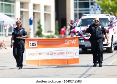 Arlington, Texas, USA - July 4, 2019: Arlington 4th Of July Parade, Members Of The Department Of Public Safety Participating In The Parade