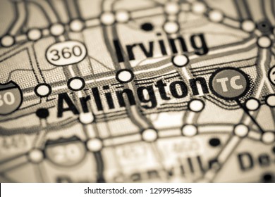 Arlington. Texas. USA On A Map