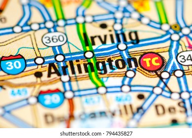 Arlington. Texas. USA On A Map