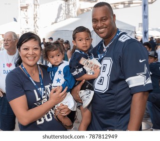 Arlington, Texas / USA - September 27, 2015:  Family Of Dallas Cowboys Fans At AT&T Stadium