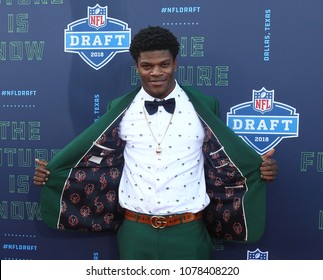 ARLINGTON, TX - Lamar Jackson Attends The 2018 NFL Draft At AT&T Stadium On April 26, 2018 In Arlington, Texas.