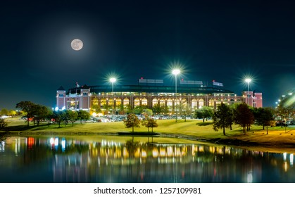 ARLINGTON, TX, November 23, 2018 , Globe Life Park  At Night In Arlington In Arlington, Texas ,USA