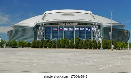 ARLINGTON, TX USA 5-1-20: View Of Cowboys Stadium In Arlington, Texas. Home Of The NFL Dallas Cowboys Since 2009. Also Used By College Football Teams And Others For Different Events. 