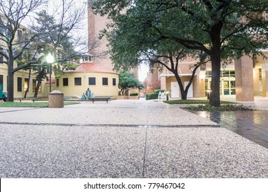 Arlington, USA - December 19, 2017: The University Of Texas At Arlington After The Rain, Texas, USA.