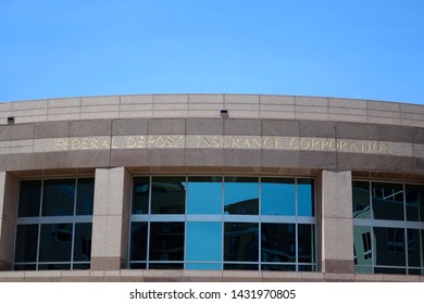 ARLINGTON, VA - JUNE 23, 2019: FDIC - FEDERAL DEPOSIT INSURANCE CORPORATION - Sign At Training Facility Center