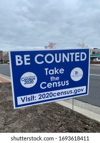 ARLINGTON, VA, USA - APRIL 4, 2020: TAKE THE US CENSUS 2020 Sign