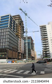 Arlington, VA, USA-January 31, 2022: Building Construction For Amazon Headquarters In Arlington, VA