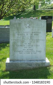 Arlington, Virginia, USA, April 20, 2012
The Tombstone Of Five Star General Of The Army George Catlett Marshall At 
Arlington National Cemetery, 