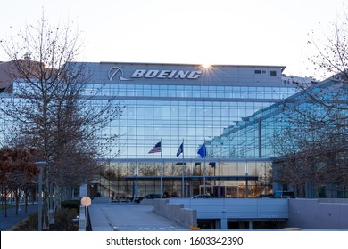 ARLINGTON, VIRGINIA, USA - December 11, 2019: The Boeing Company Office In Arlington, VA Near The Pentagon - Focused On Government Operations, International Business And Defense And Space.